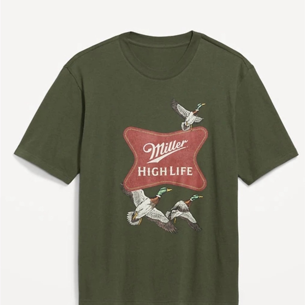 Miller High Life Olive Green Men’s Short Sleeve Tee NEW XXL